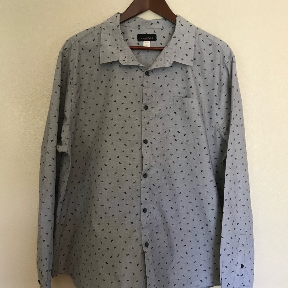 Structure Light Gray Button Down Shirt - image 1